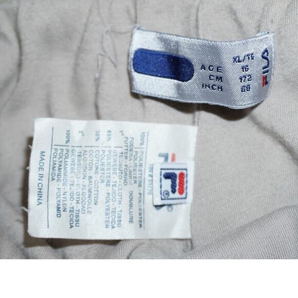 Vintage FILA Track Pants XL (Youth 16) – Gray Nylon Windbreaker Drawstring Hems - Picture 6 of 6